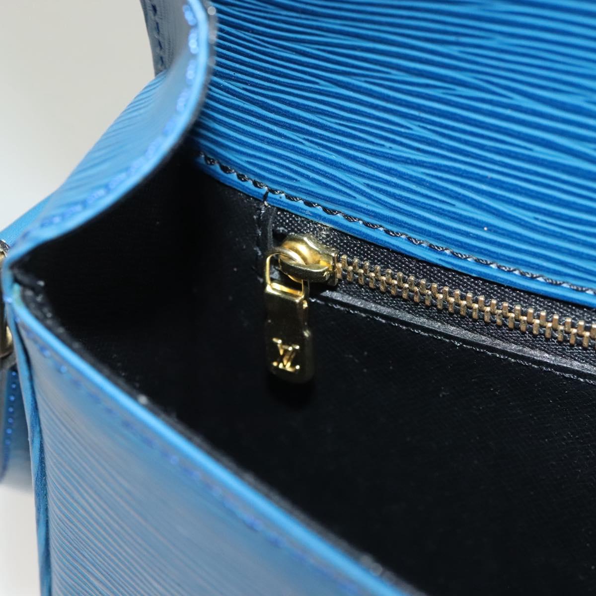 LOUIS VUITTON Epi Saint Cloud GM Shoulder Bag Toledo Blue M52195 LV Auth 128324