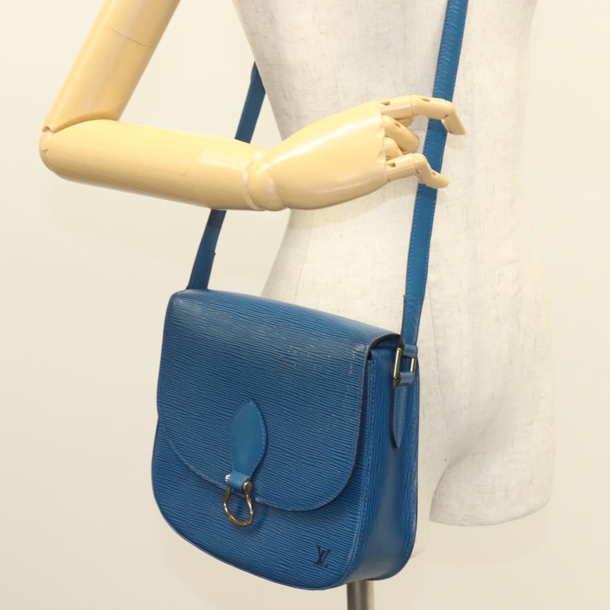 LOUIS VUITTON Epi Saint Cloud GM Shoulder Bag Toledo Blue M52195 LV Auth 128324