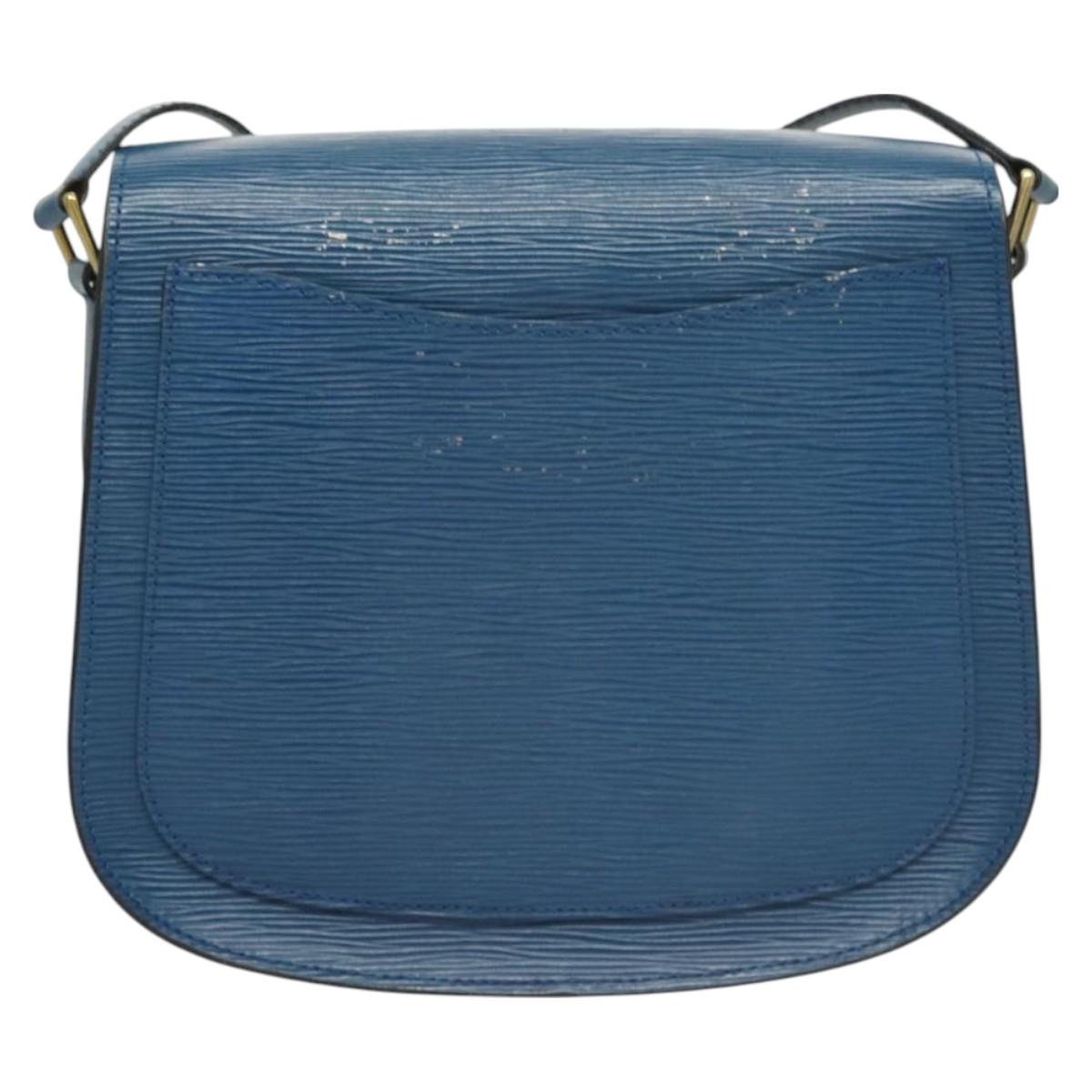 LOUIS VUITTON Epi Saint Cloud GM Shoulder Bag Toledo Blue M52195 LV Auth 128324