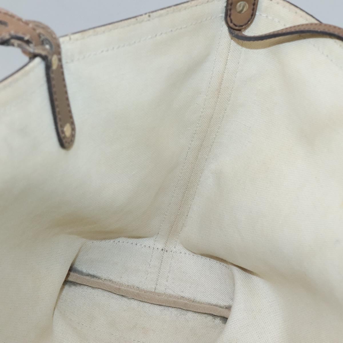 GUCCI GG Canvas Tote Bag Beige Gold 247209 Auth 128328