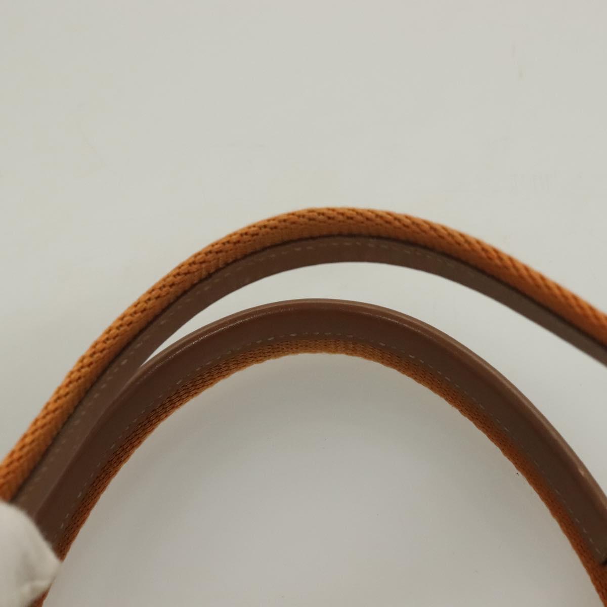 PRADA Hand Bag Nylon Beige Silver Auth 128334