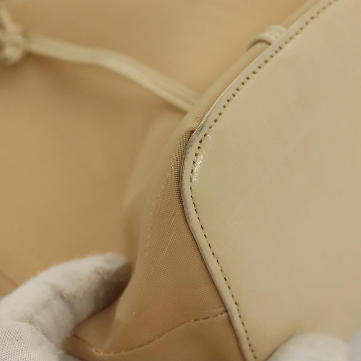 PRADA Hand Bag Nylon Beige Auth 128335