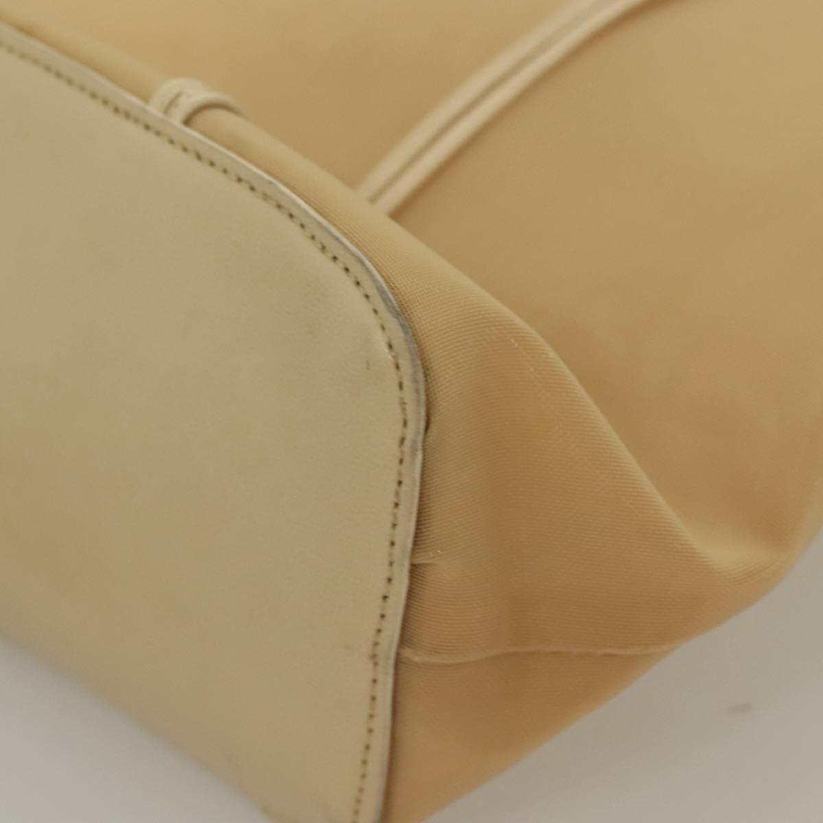 PRADA Hand Bag Nylon Beige Auth 128335