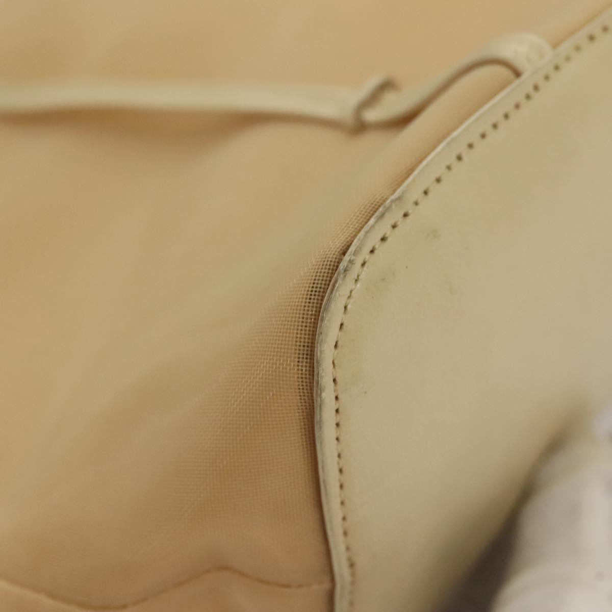 PRADA Hand Bag Nylon Beige Auth 128335