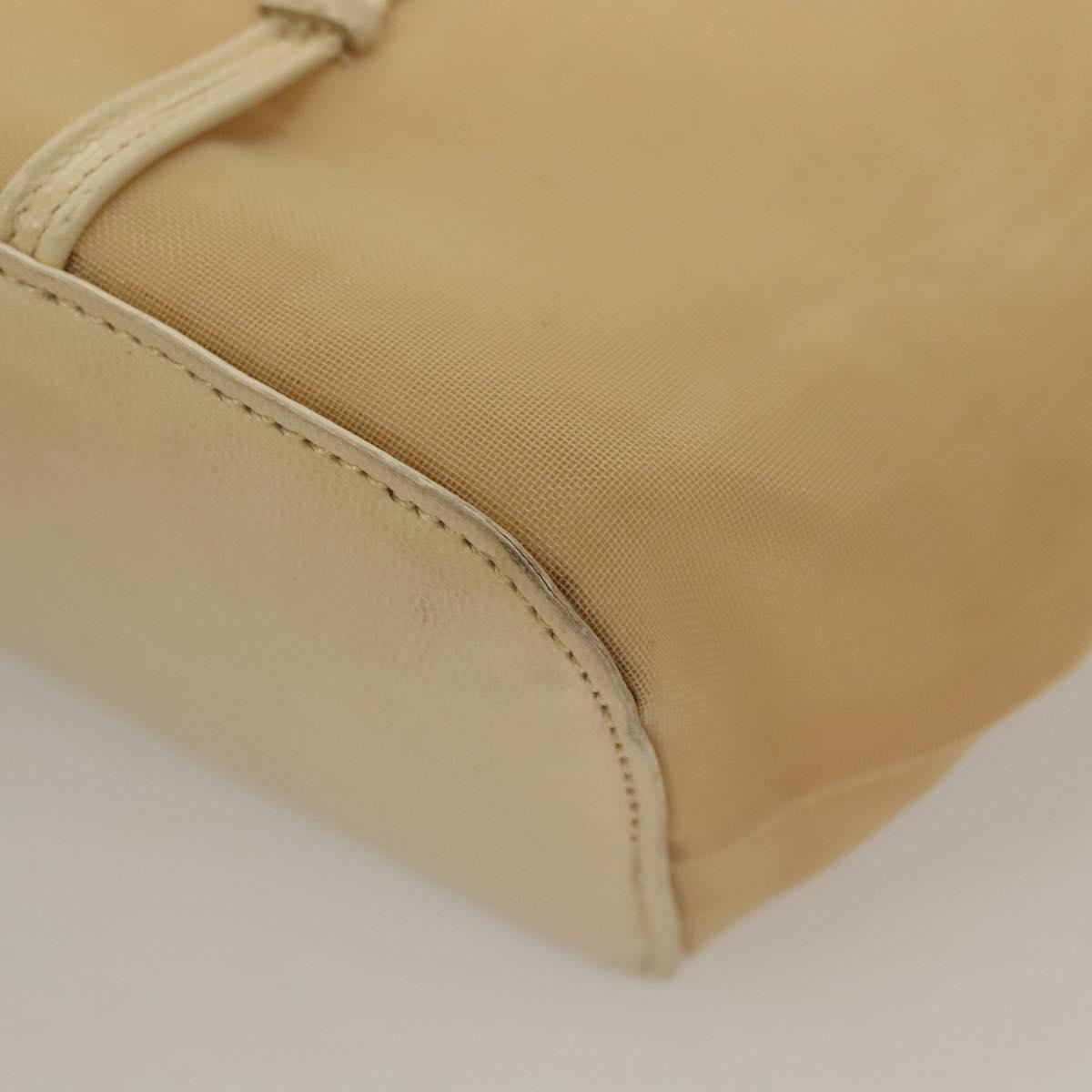 PRADA Hand Bag Nylon Beige Auth 128335