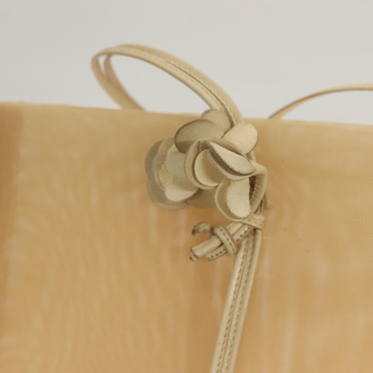 PRADA Hand Bag Nylon Beige Auth 128335