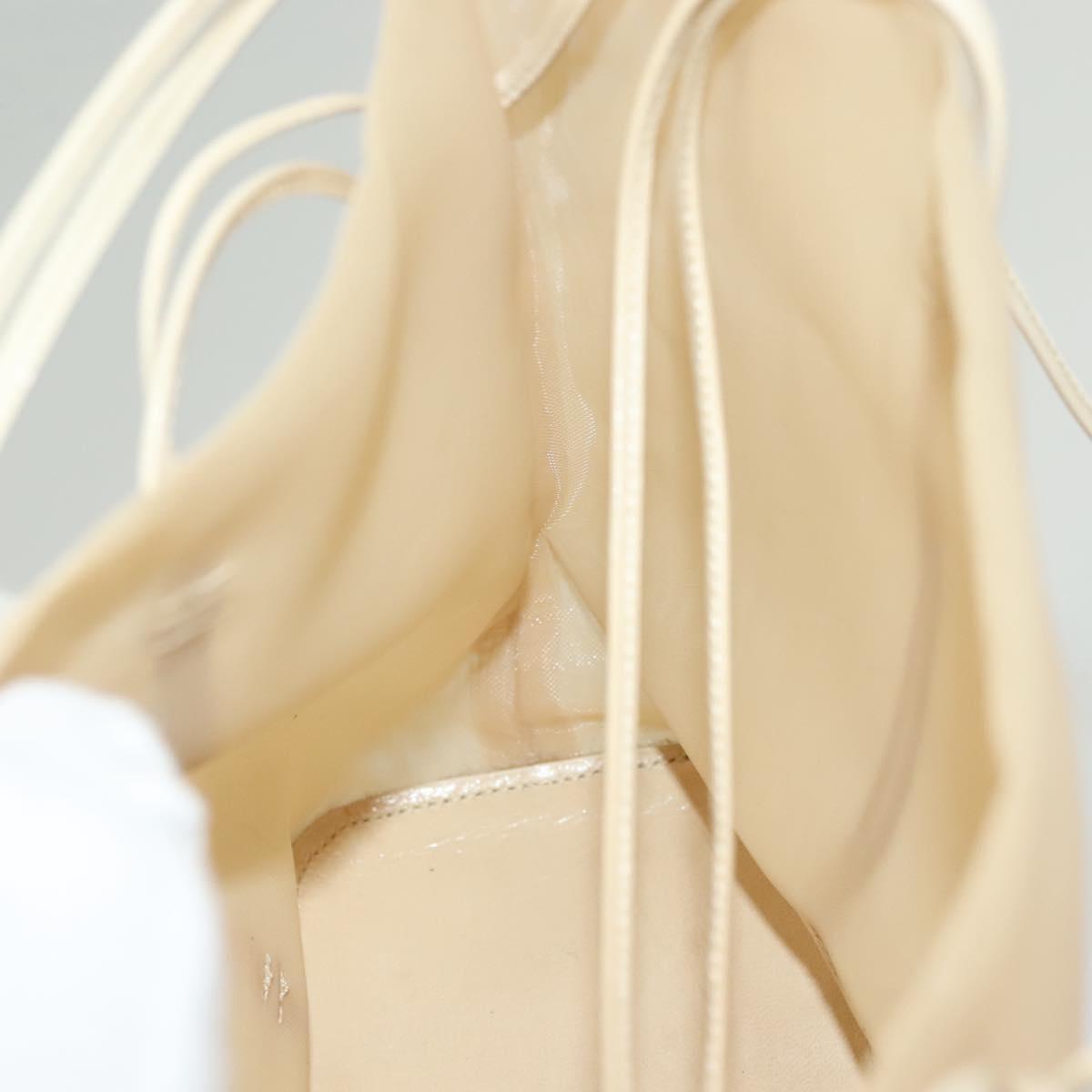 PRADA Hand Bag Nylon Beige Auth 128335