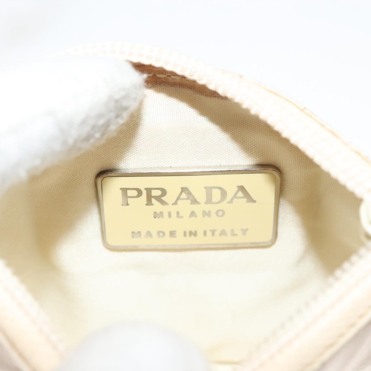 PRADA Hand Bag Nylon Beige Auth 128335