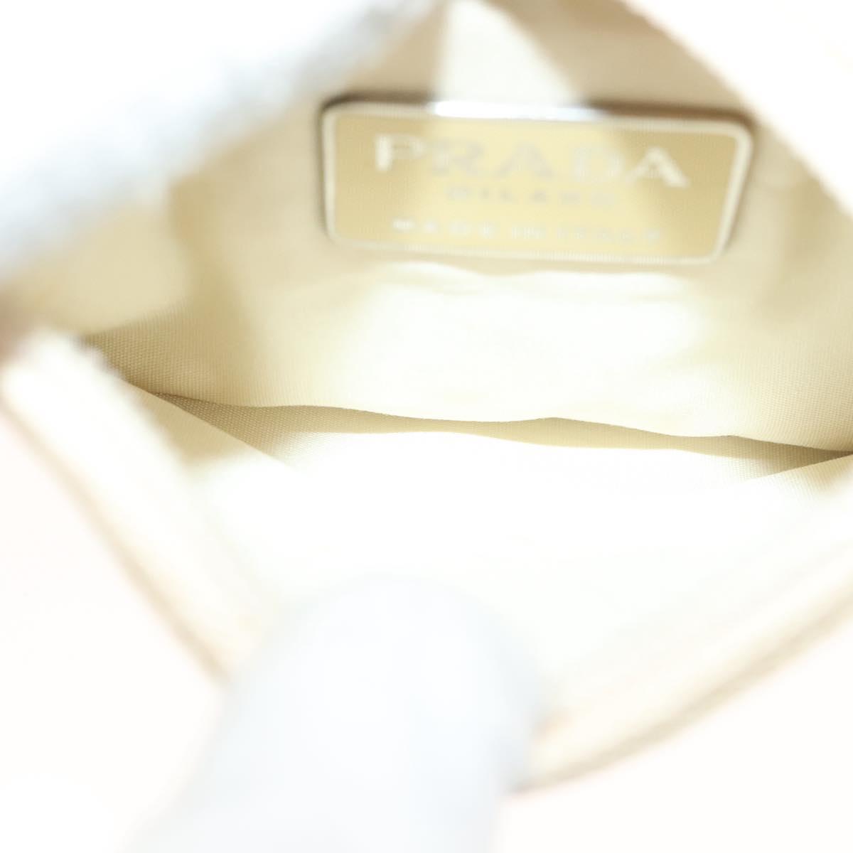 PRADA Hand Bag Nylon Beige Auth 128335