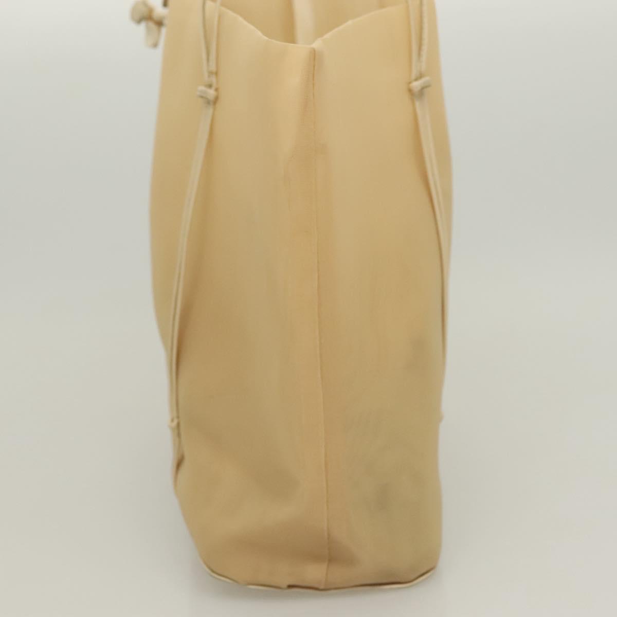 PRADA Hand Bag Nylon Beige Auth 128335