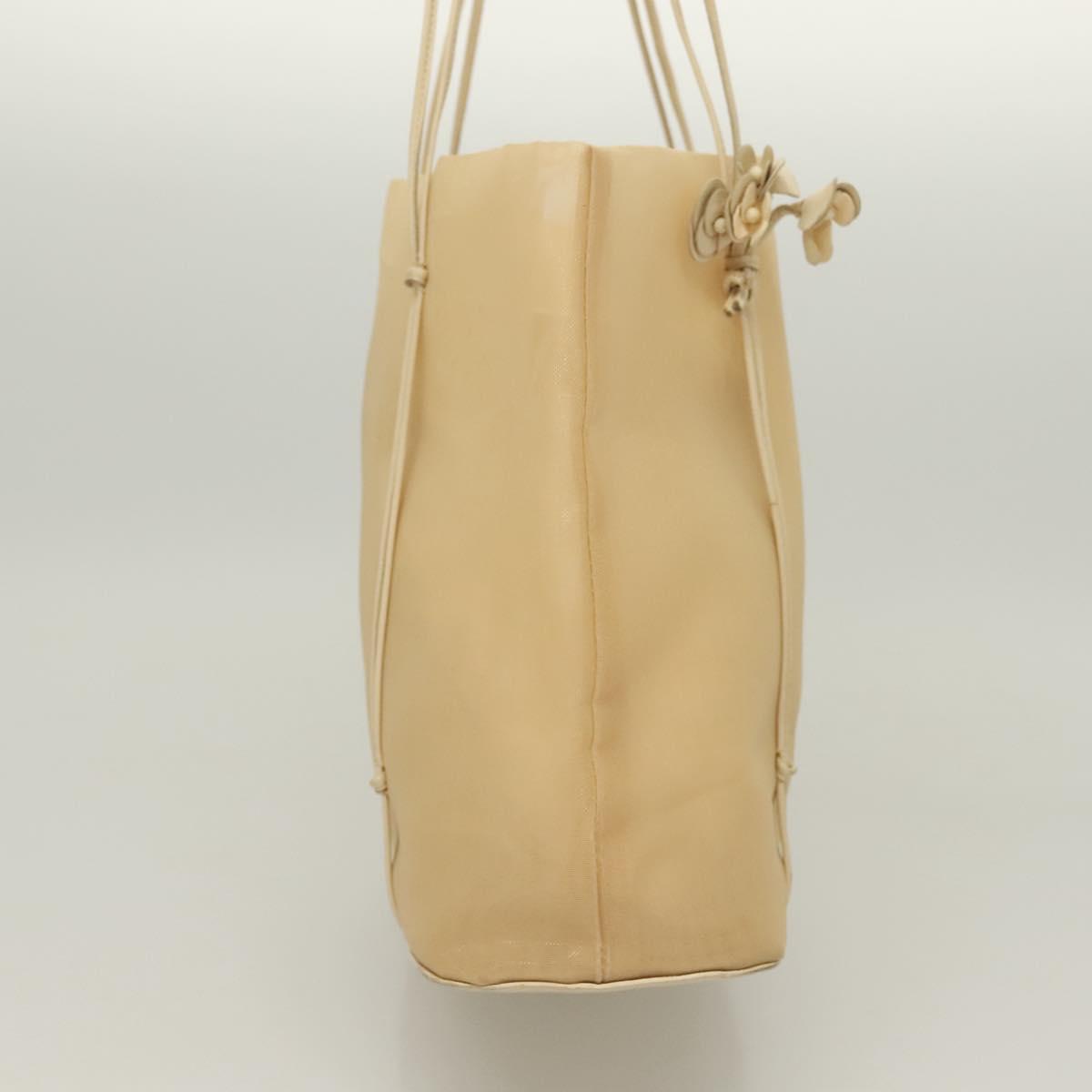 PRADA Hand Bag Nylon Beige Auth 128335