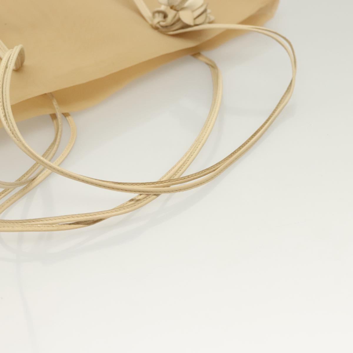 PRADA Hand Bag Nylon Beige Auth 128335