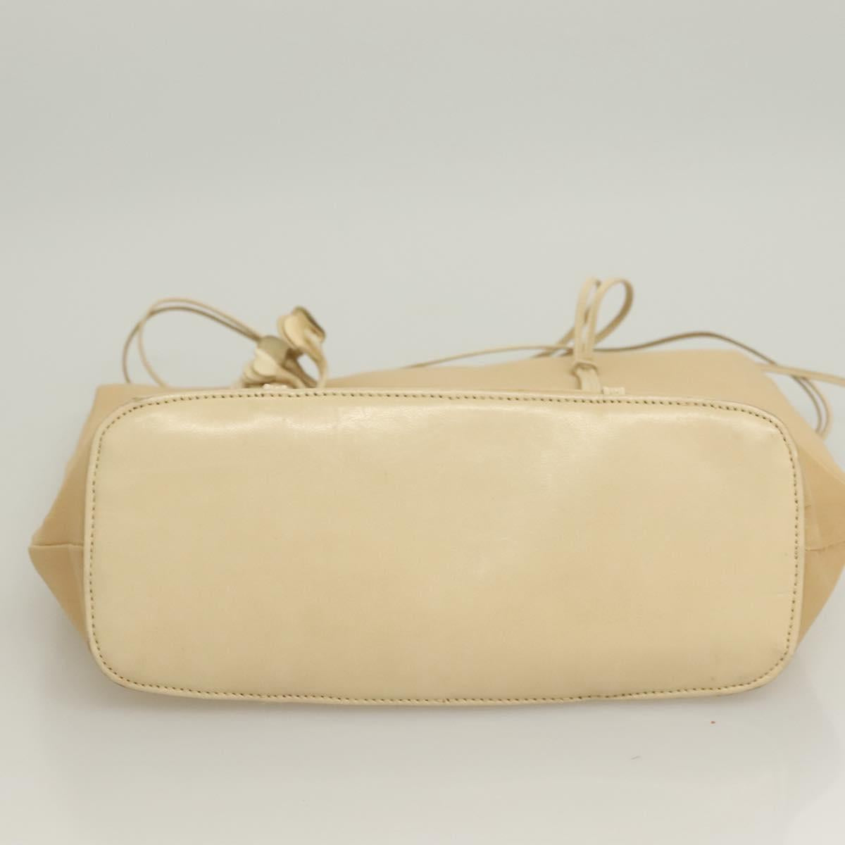 PRADA Hand Bag Nylon Beige Auth 128335