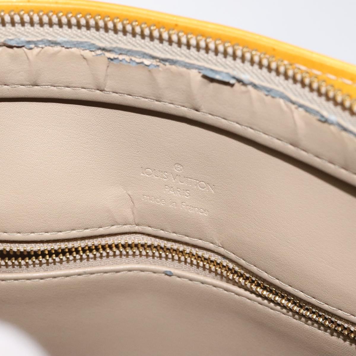 LOUIS VUITTON Monogram Vernis Houston Hand Bag Beige M91004 LV Auth 128358