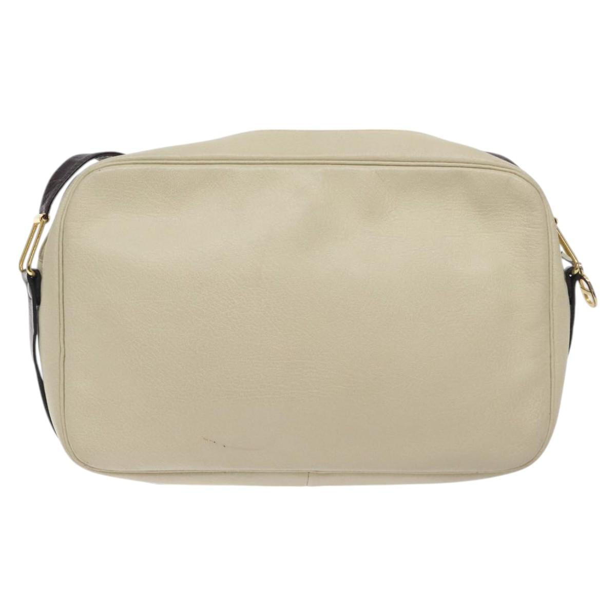 Christian Dior Trotter Canvas Shoulder Bag Brown Gold Ivory Auth 128361