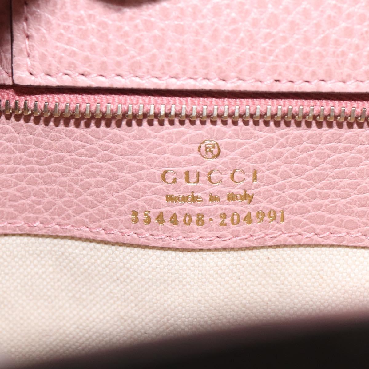 GUCCI Tote Bag Leather Beige Gold 354408 Auth 128362
