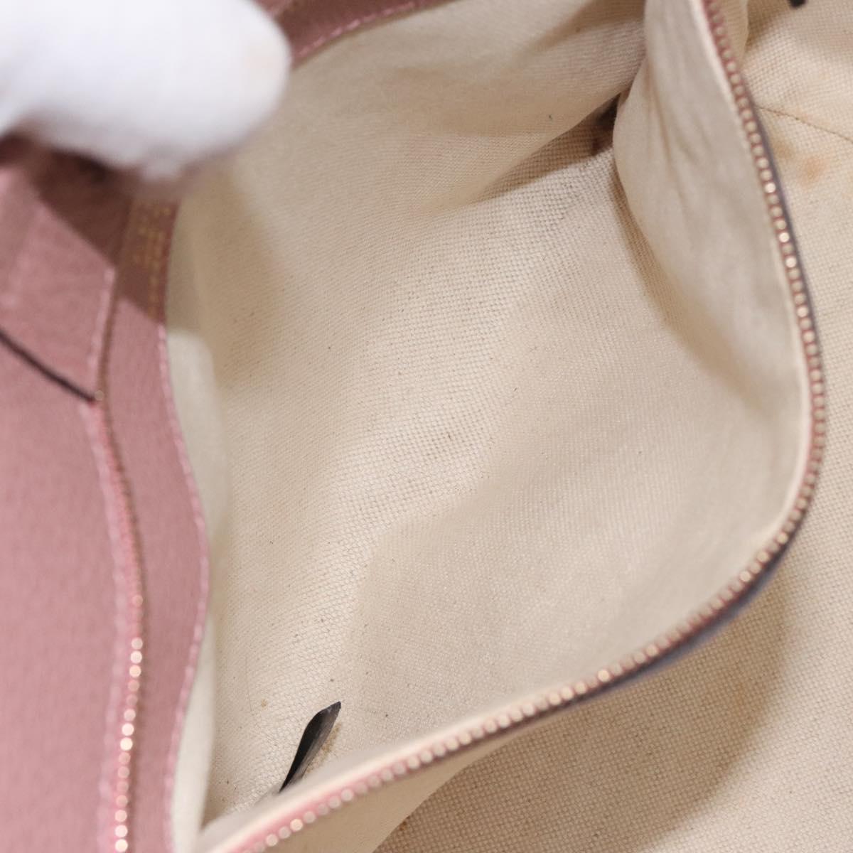 GUCCI Tote Bag Leather Beige Gold 354408 Auth 128362