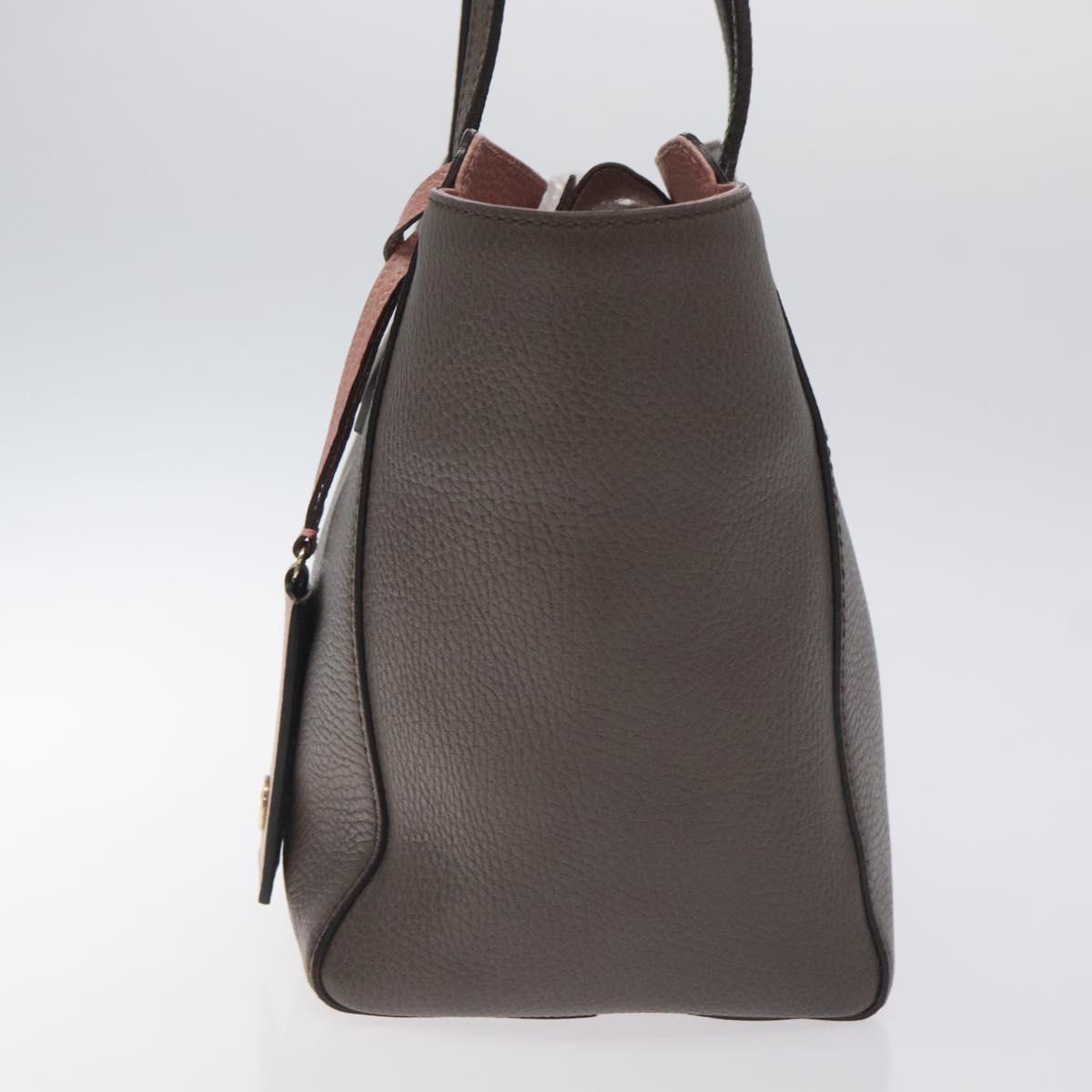 GUCCI Tote Bag Leather Beige Gold 354408 Auth 128362