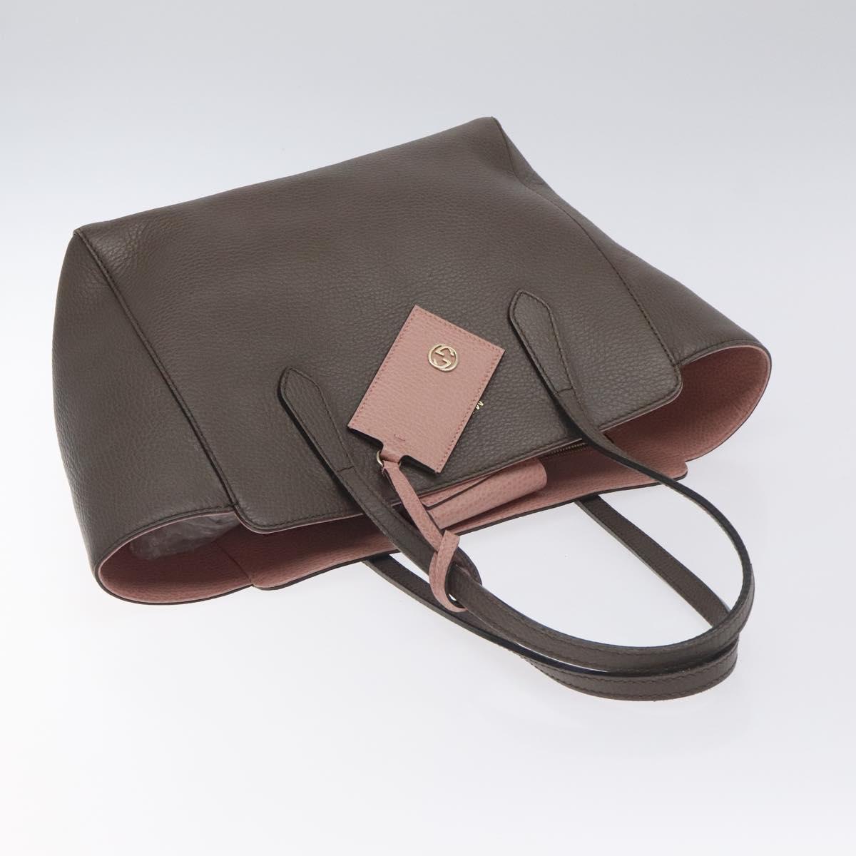 GUCCI Tote Bag Leather Beige Gold 354408 Auth 128362