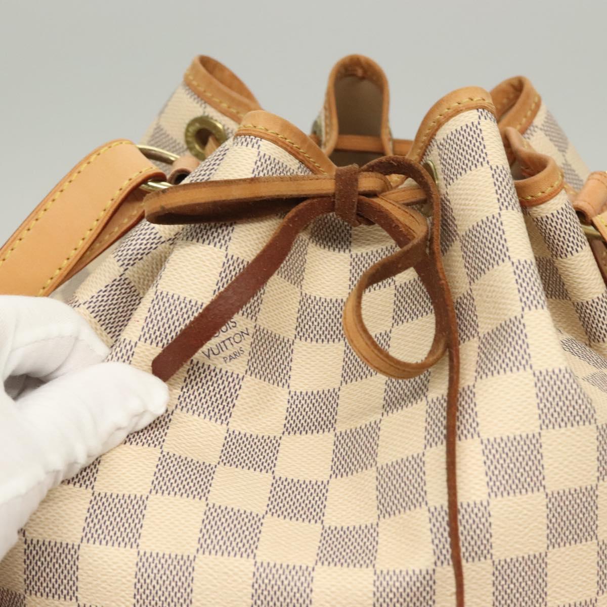 LOUIS VUITTON Damier Azur Noe Shoulder Bag N42222 LV Auth 128393