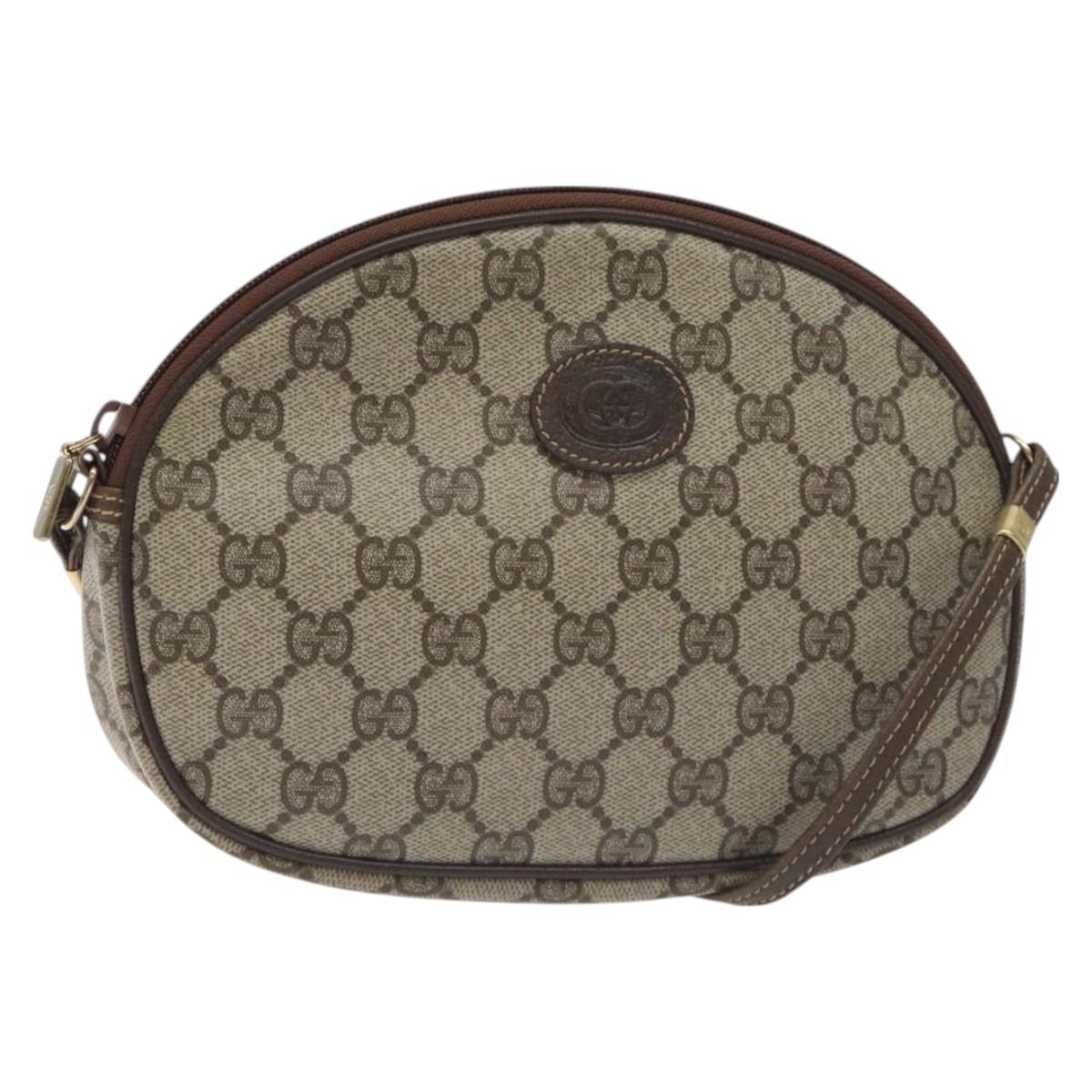 GUCCI GG Supreme Shoulder Bag PVC Beige Gold 007 89 1113 Auth 128435