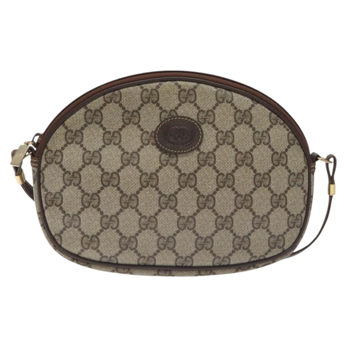 GUCCI GG Supreme Shoulder Bag PVC Beige Gold 007 89 1113 Auth 128435