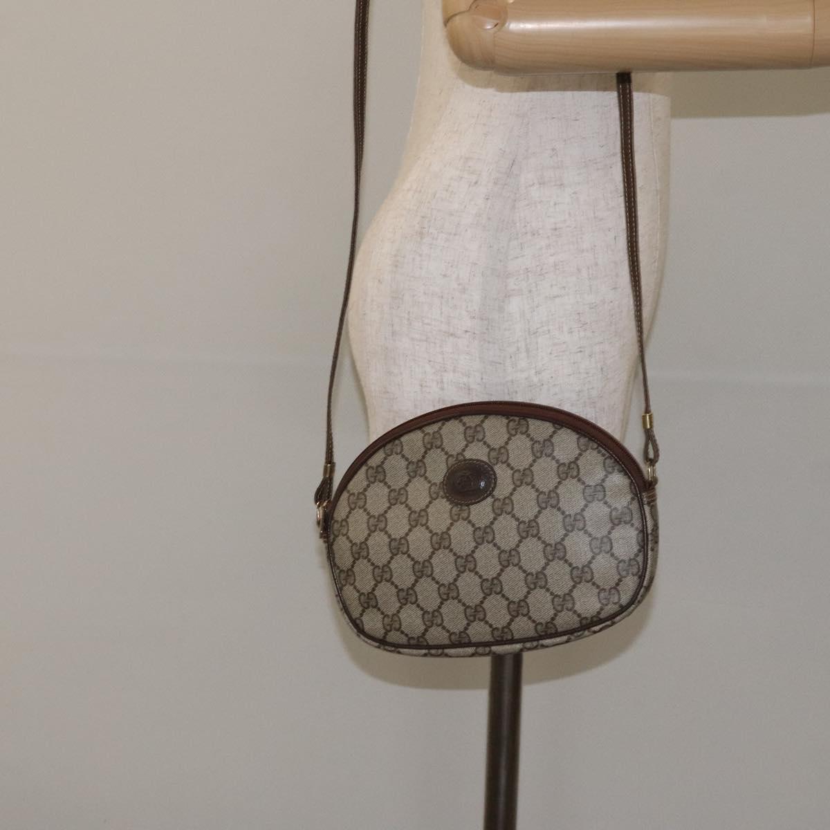 GUCCI GG Supreme Shoulder Bag PVC Beige Gold 007 89 1113 Auth 128435