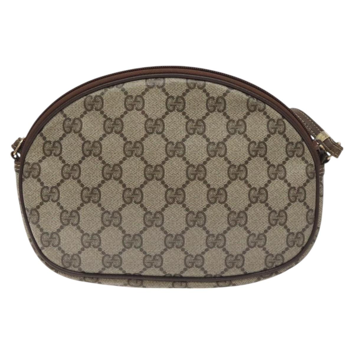 GUCCI GG Supreme Shoulder Bag PVC Beige Gold 007 89 1113 Auth 128435