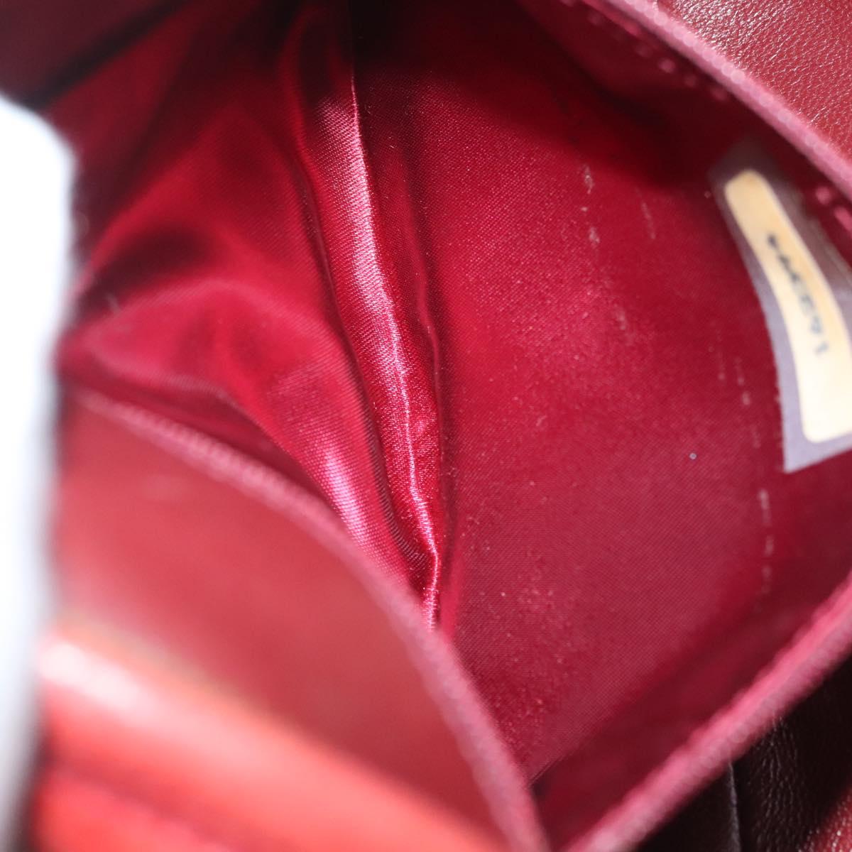 CHANEL Matelasse Chain Shoulder Bag Lamb Skin Red Gold CC Auth 128443