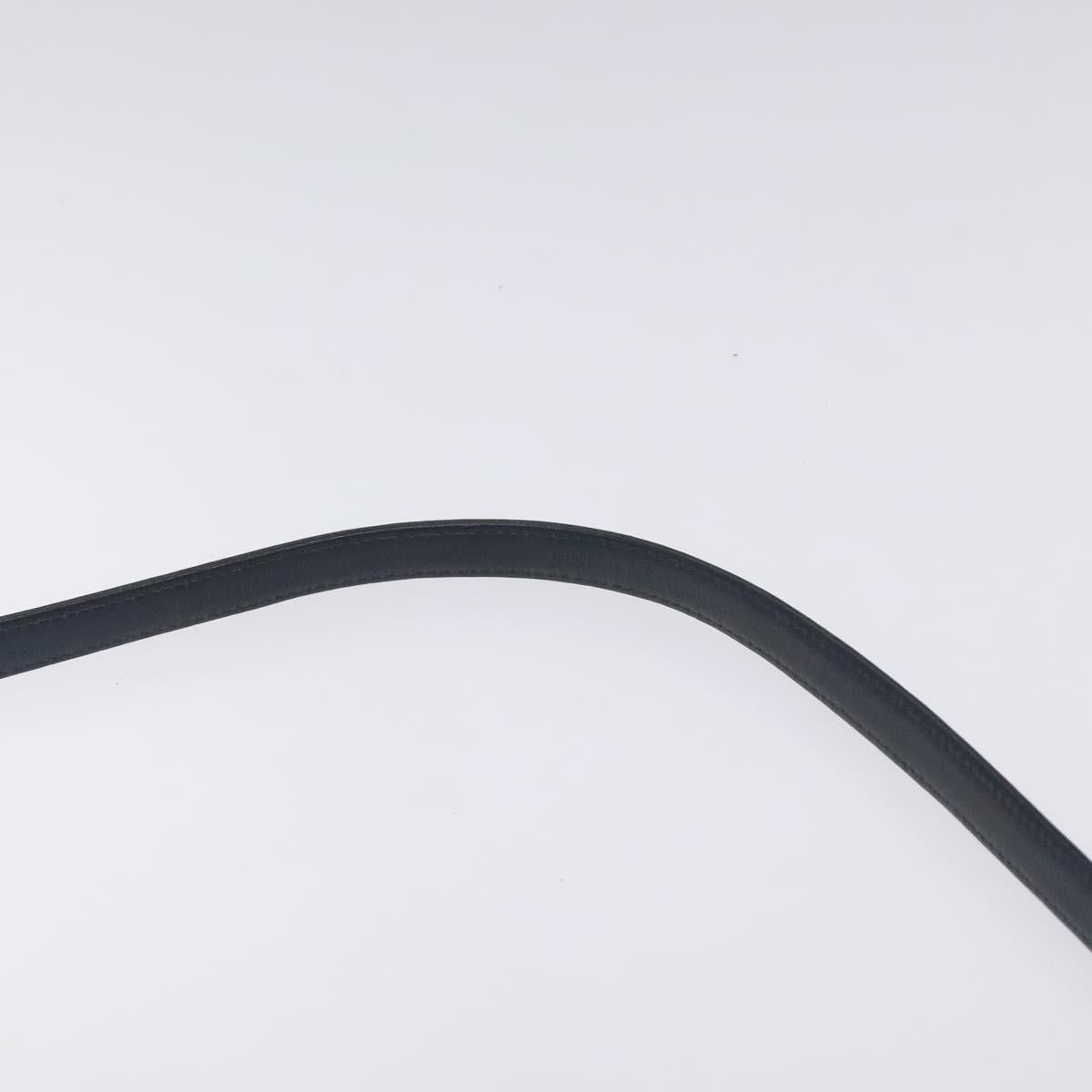 Christian Dior Trotter Canvas Shoulder Bag Navy Gold Auth 128445