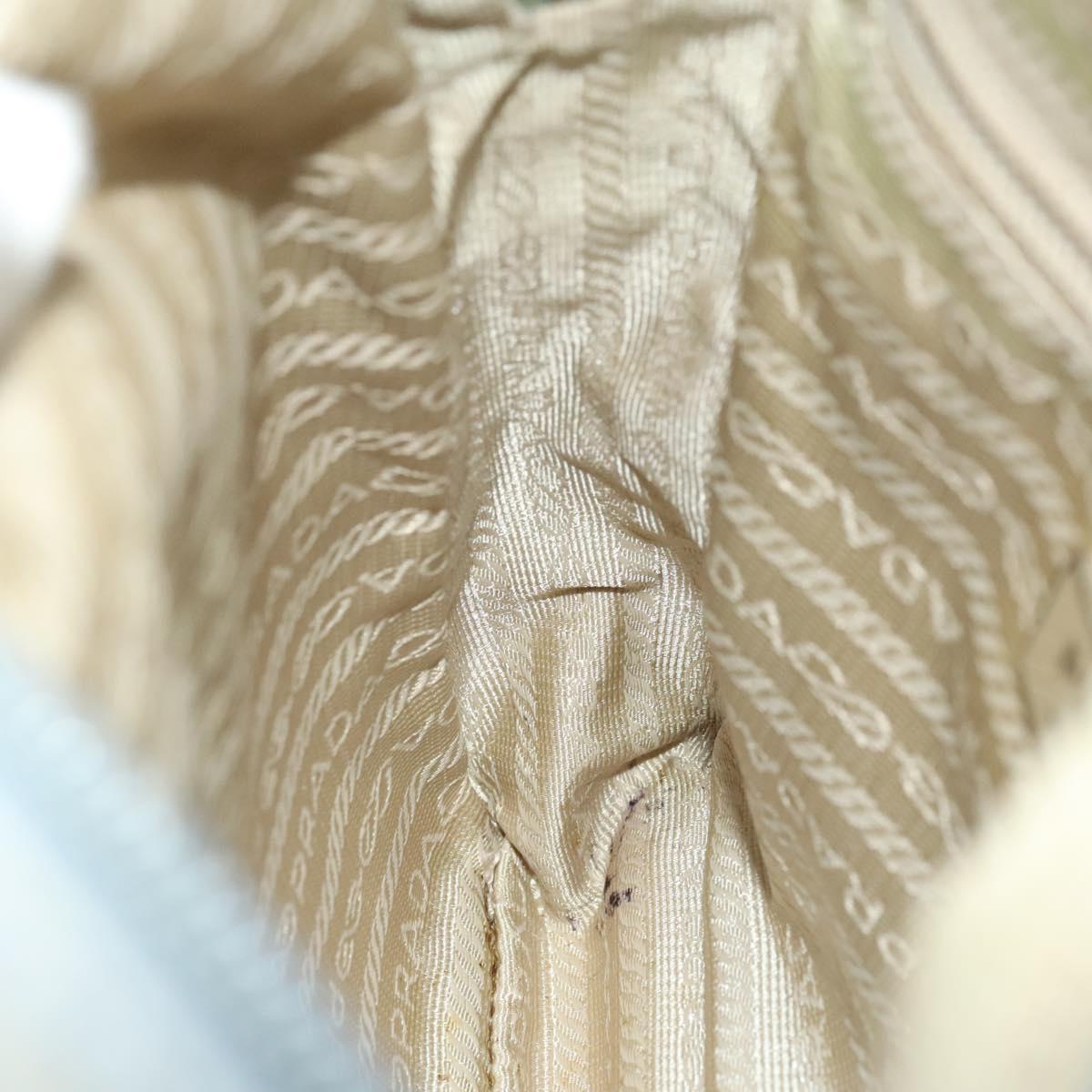 PRADA Shoulder Bag Nylon Light Blue Silver Auth 128446