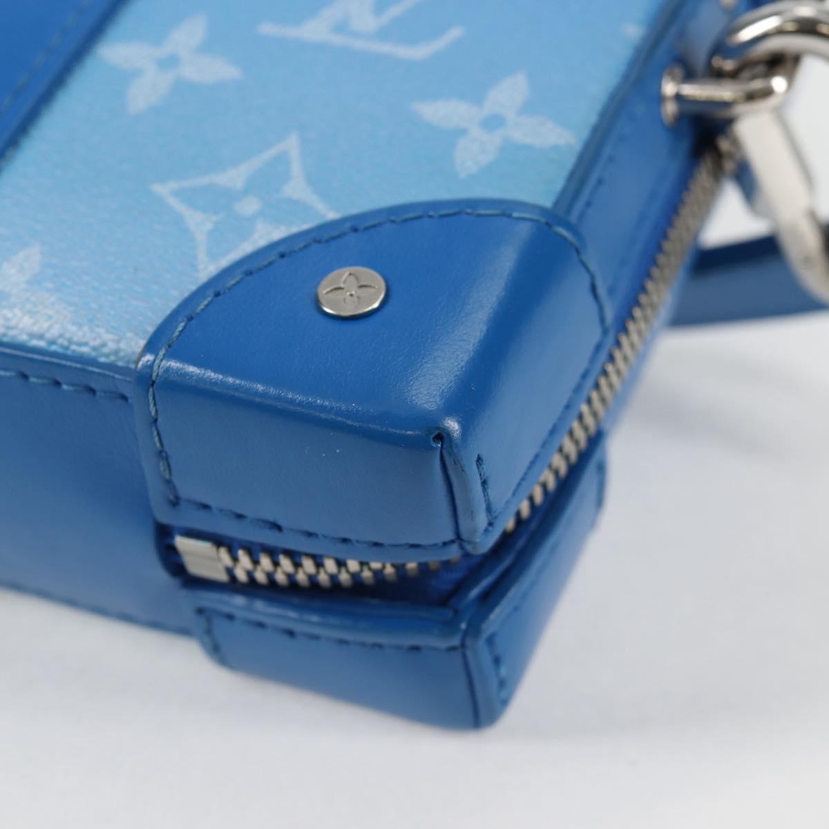 LOUIS VUITTON Monogram Clouds Soft Trunk Wallet Bag Blue M45432 LV Auth 128464A