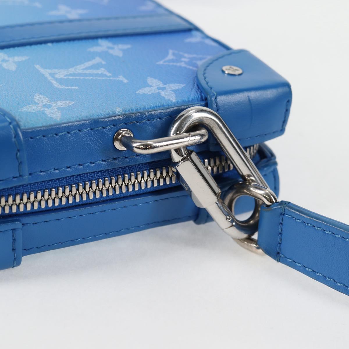 LOUIS VUITTON Monogram Clouds Soft Trunk Wallet Bag Blue M45432 LV Auth 128464SAM
