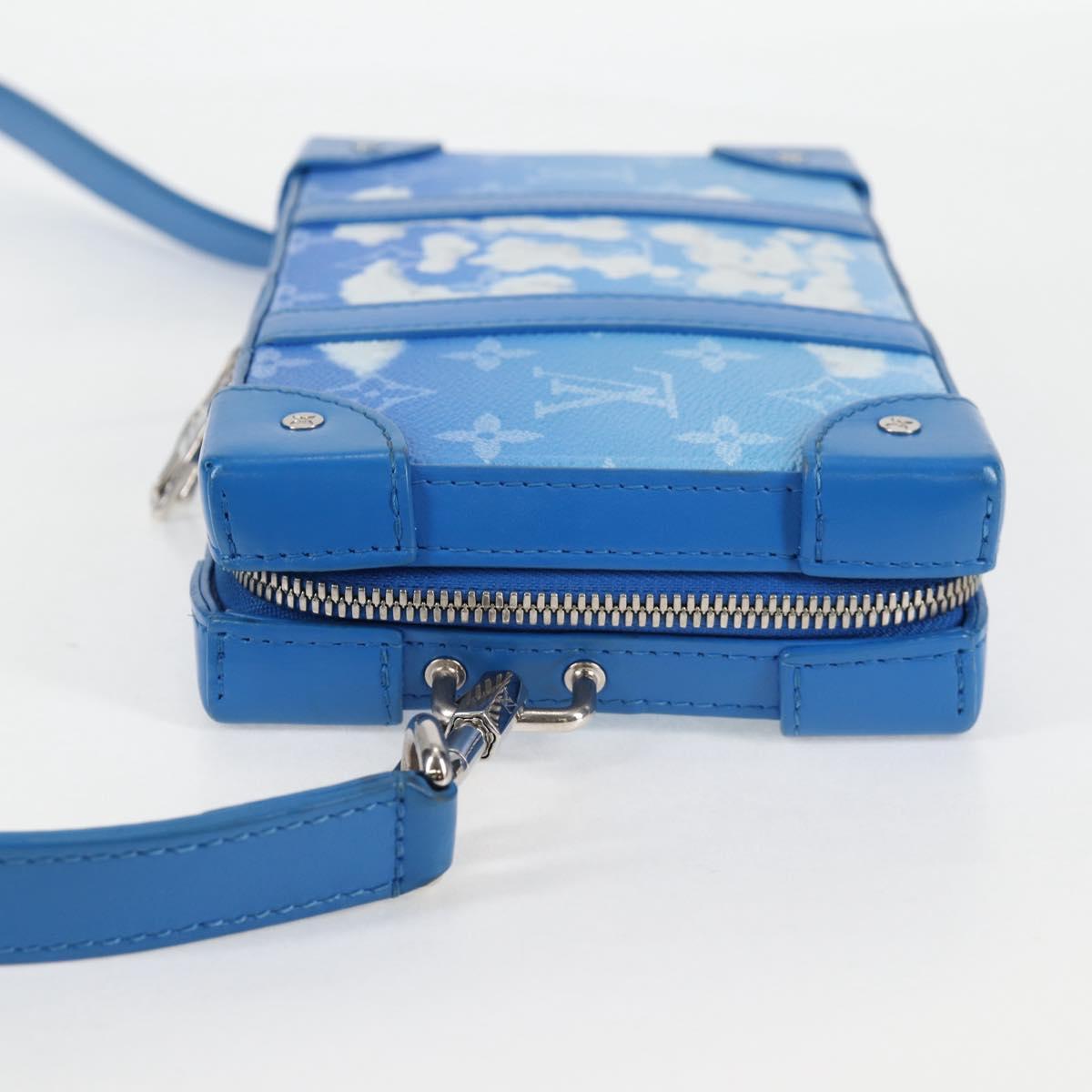LOUIS VUITTON Monogram Clouds Soft Trunk Wallet Bag Blue M45432 LV Auth 128464SAM