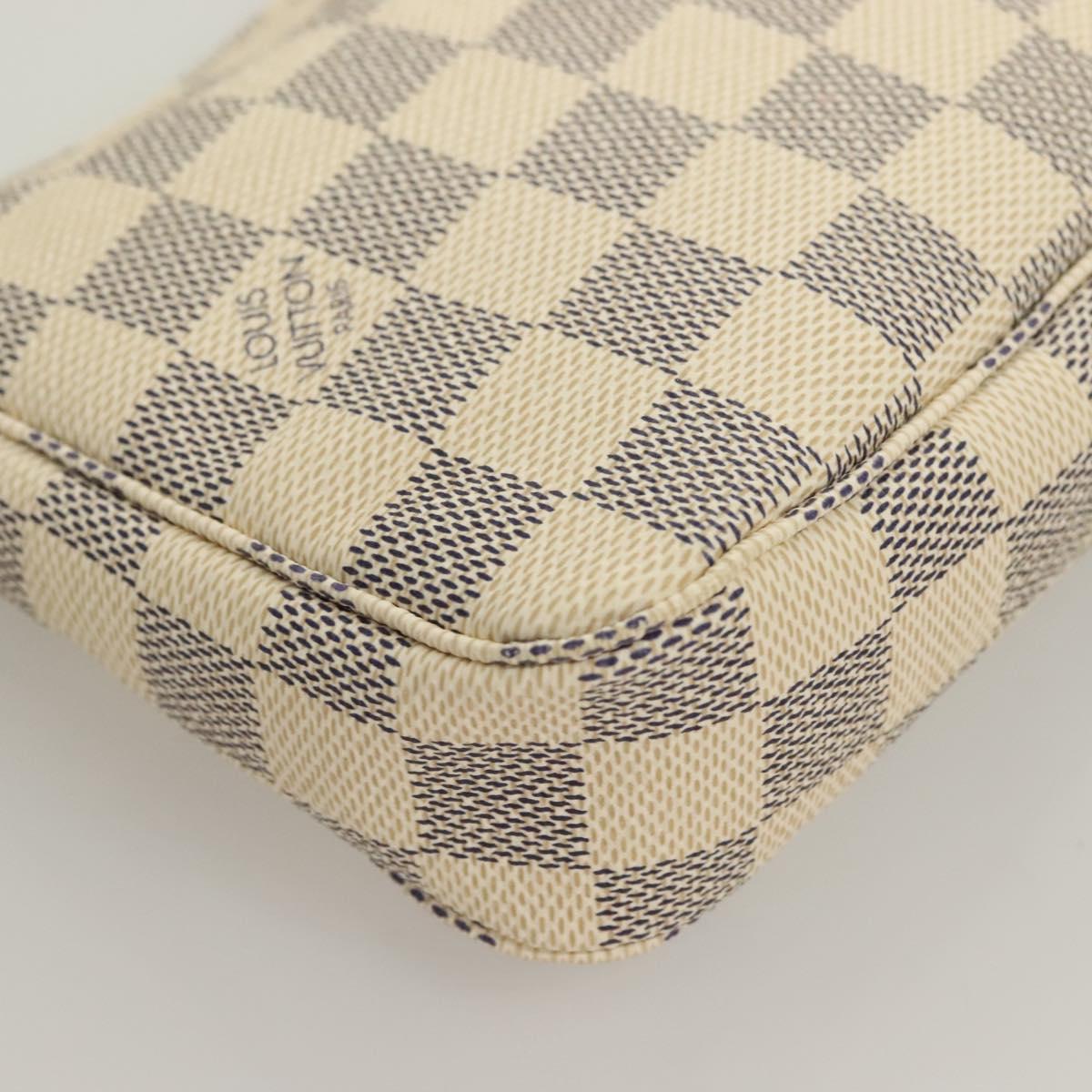 LOUIS VUITTON Damier Azur Pochette Accessoires Pouch N51986 LV Auth 128466V