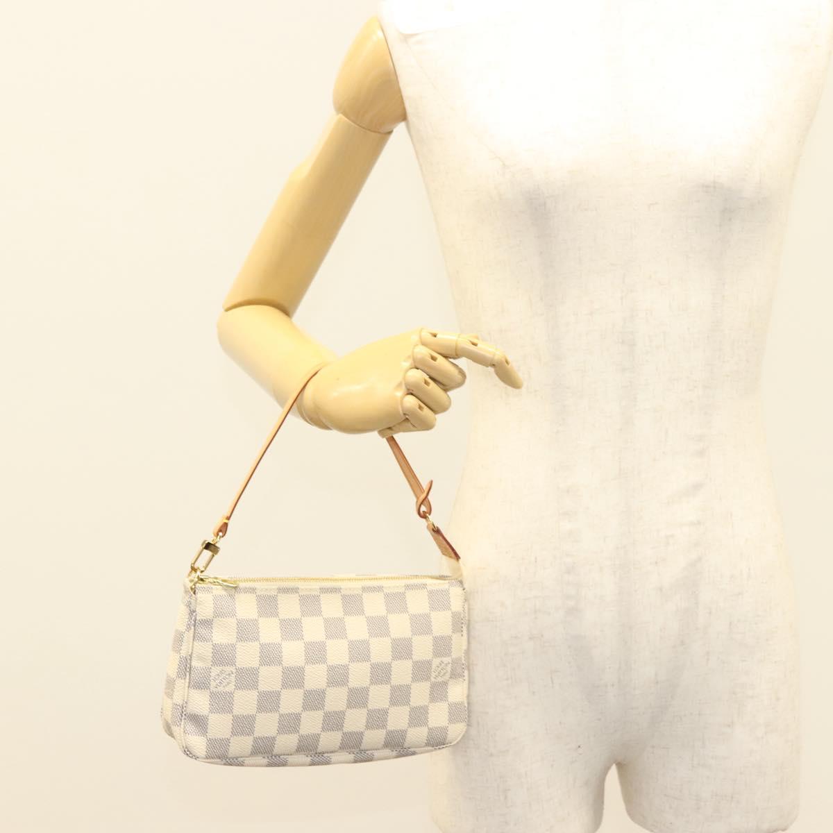 LOUIS VUITTON Damier Azur Pochette Accessoires Pouch N51986 LV Auth 128466V