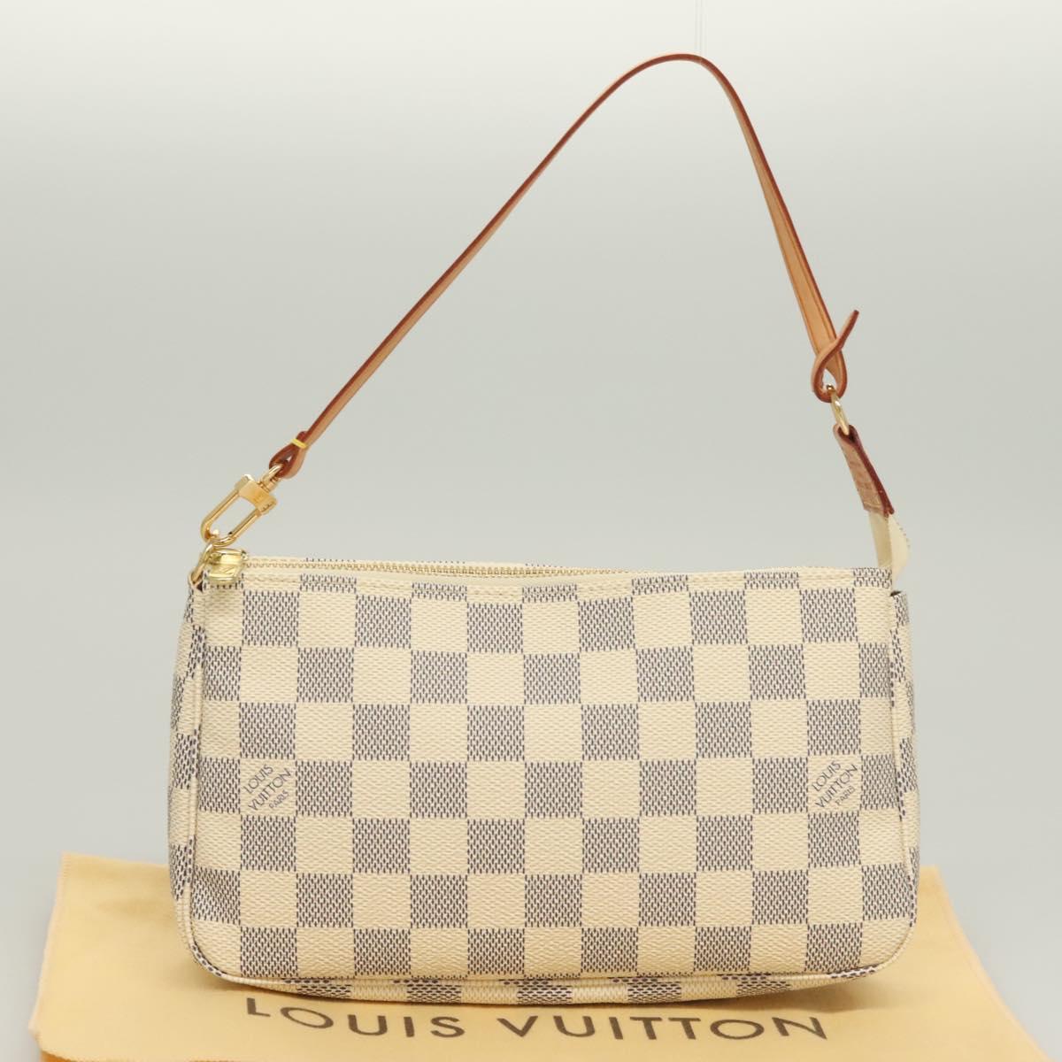 LOUIS VUITTON Damier Azur Pochette Accessoires Pouch N51986 LV Auth 128466V