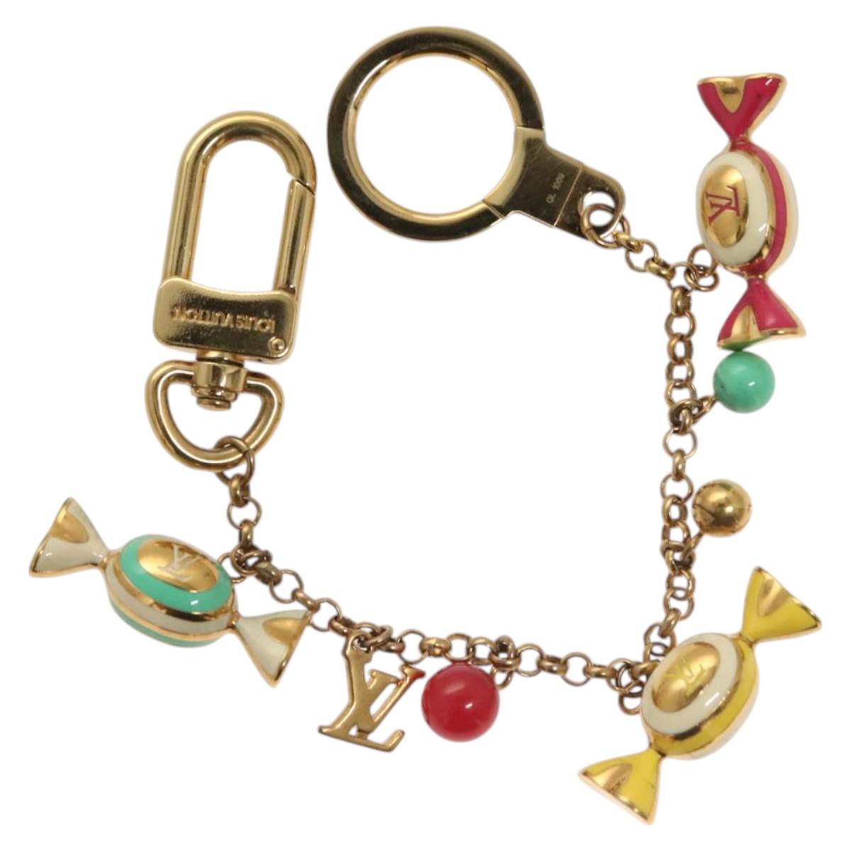 LOUIS VUITTON Porte Cles Chainne Delice Charm metal Gold M66002 LV Auth 128473