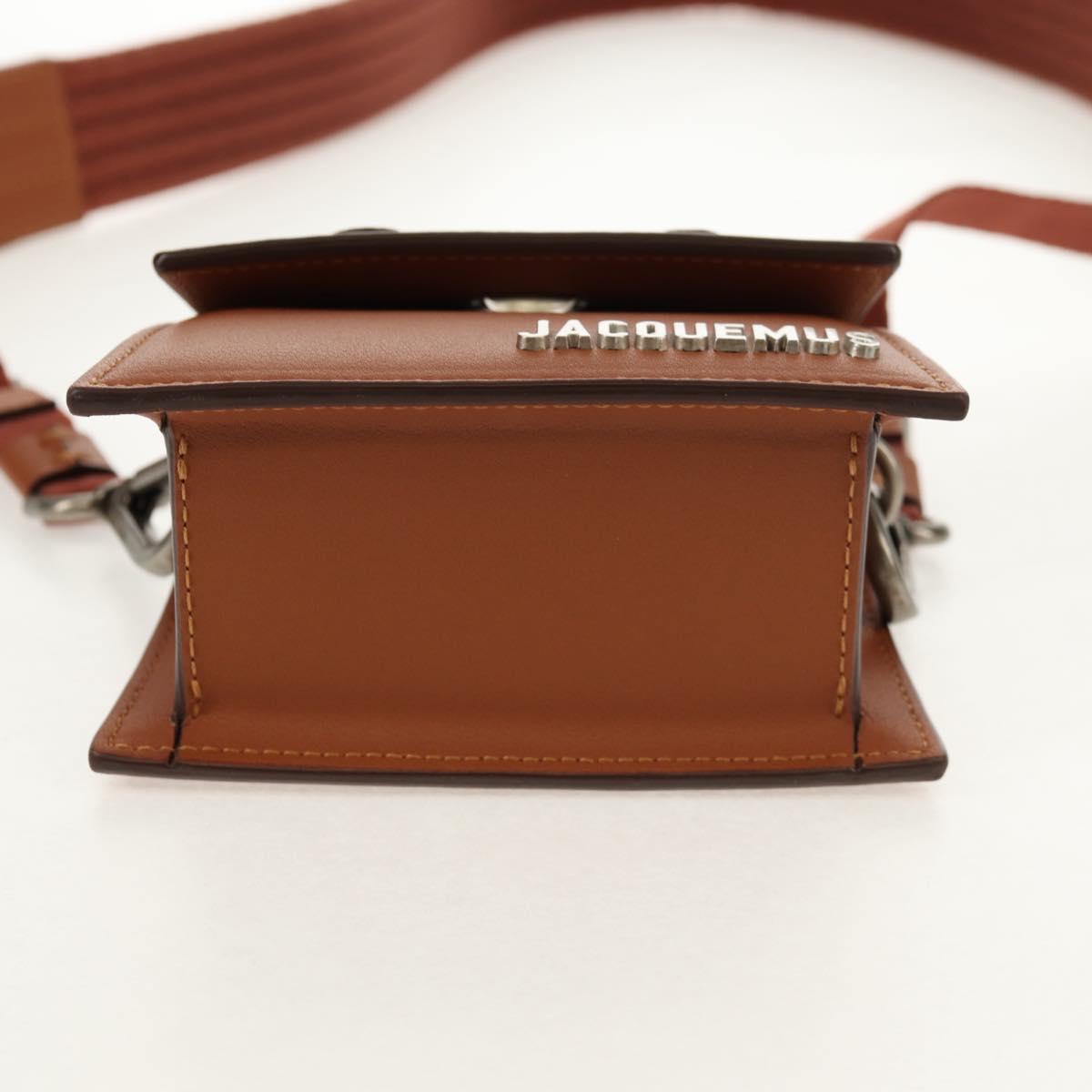 JACQUEMUS Mini Hand Bag Leather 2way Brown Gold Auth 128501M