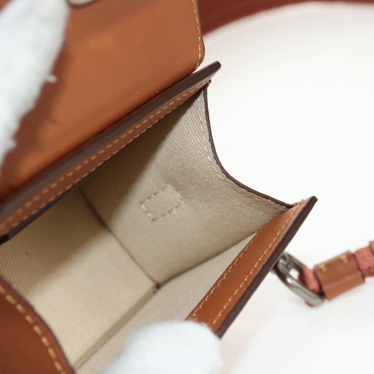 JACQUEMUS Mini Hand Bag Leather 2way Brown Gold Auth 128501M