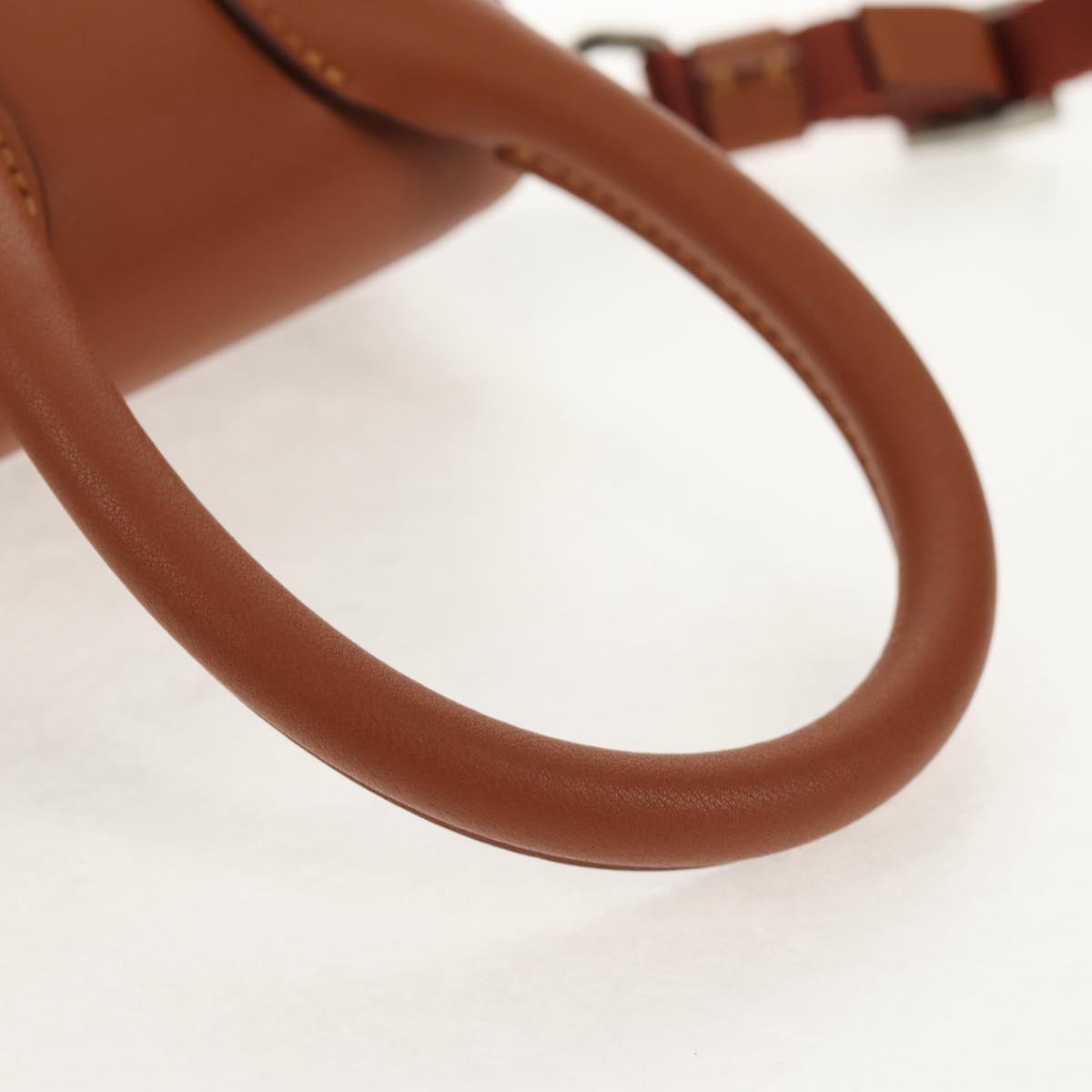 JACQUEMUS Mini Hand Bag Leather 2way Brown Gold Auth 128501M