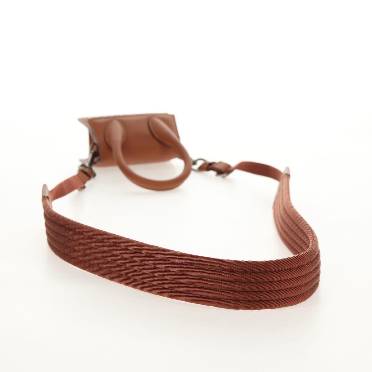 JACQUEMUS Mini Hand Bag Leather 2way Brown Gold Auth 128501M