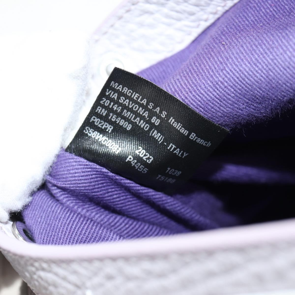 Maison Margiela Chain Shoulder Bag Leather 2way Pastel Purple Auth 128503M