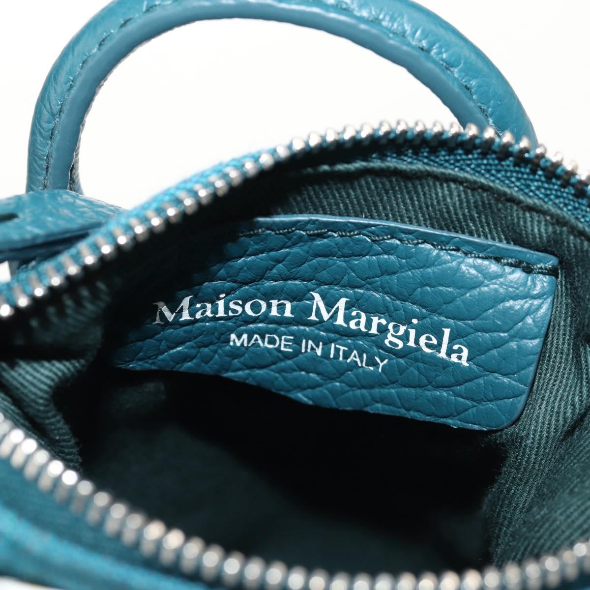 Maison Margiela Mini Hand Bag Leather 2way Blue Silver Auth 128504M