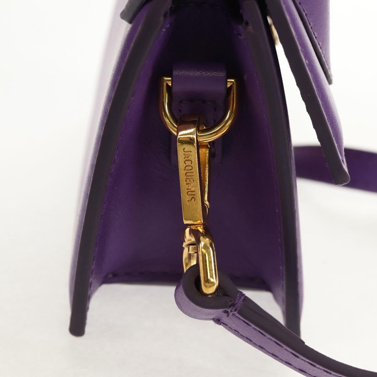 JACQUEMUS Mini Hand Bag Leather 2way Purple Gold Auth 128506M