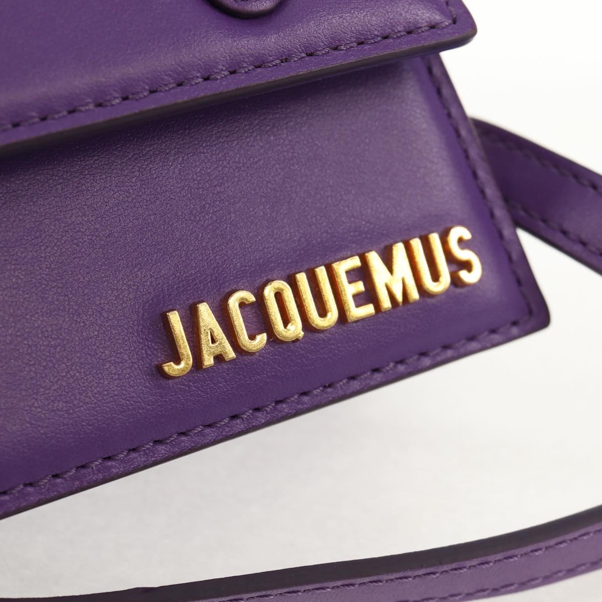 JACQUEMUS Mini Hand Bag Leather 2way Purple Gold Auth 128506M