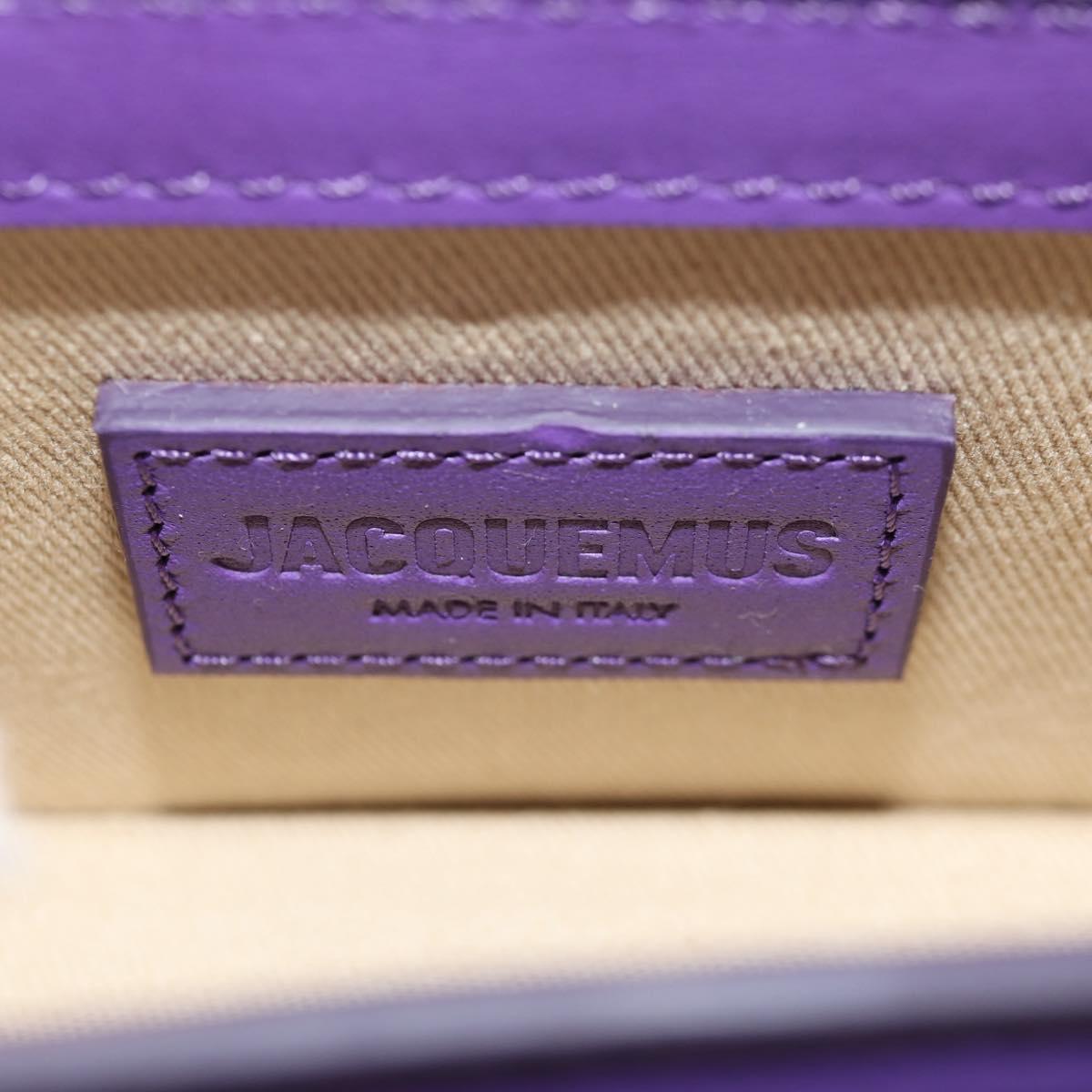 JACQUEMUS Mini Hand Bag Leather 2way Purple Gold Auth 128506M