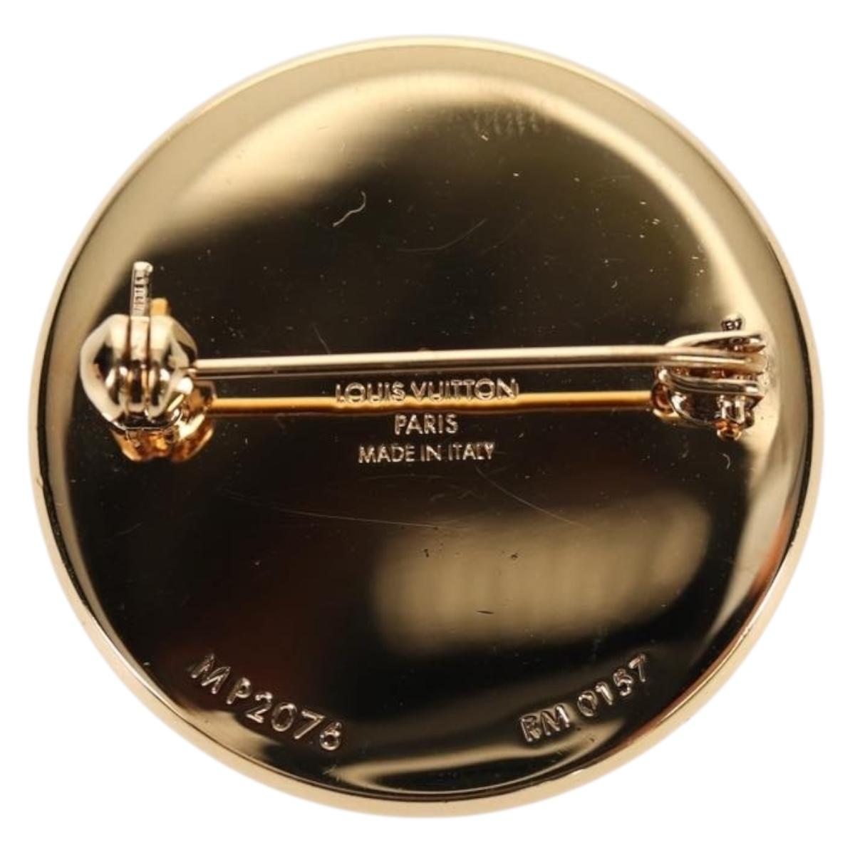 LOUIS VUITTON Monogram LVxSupreme Brooch Pin 2 Set Red LV Auth 128511M