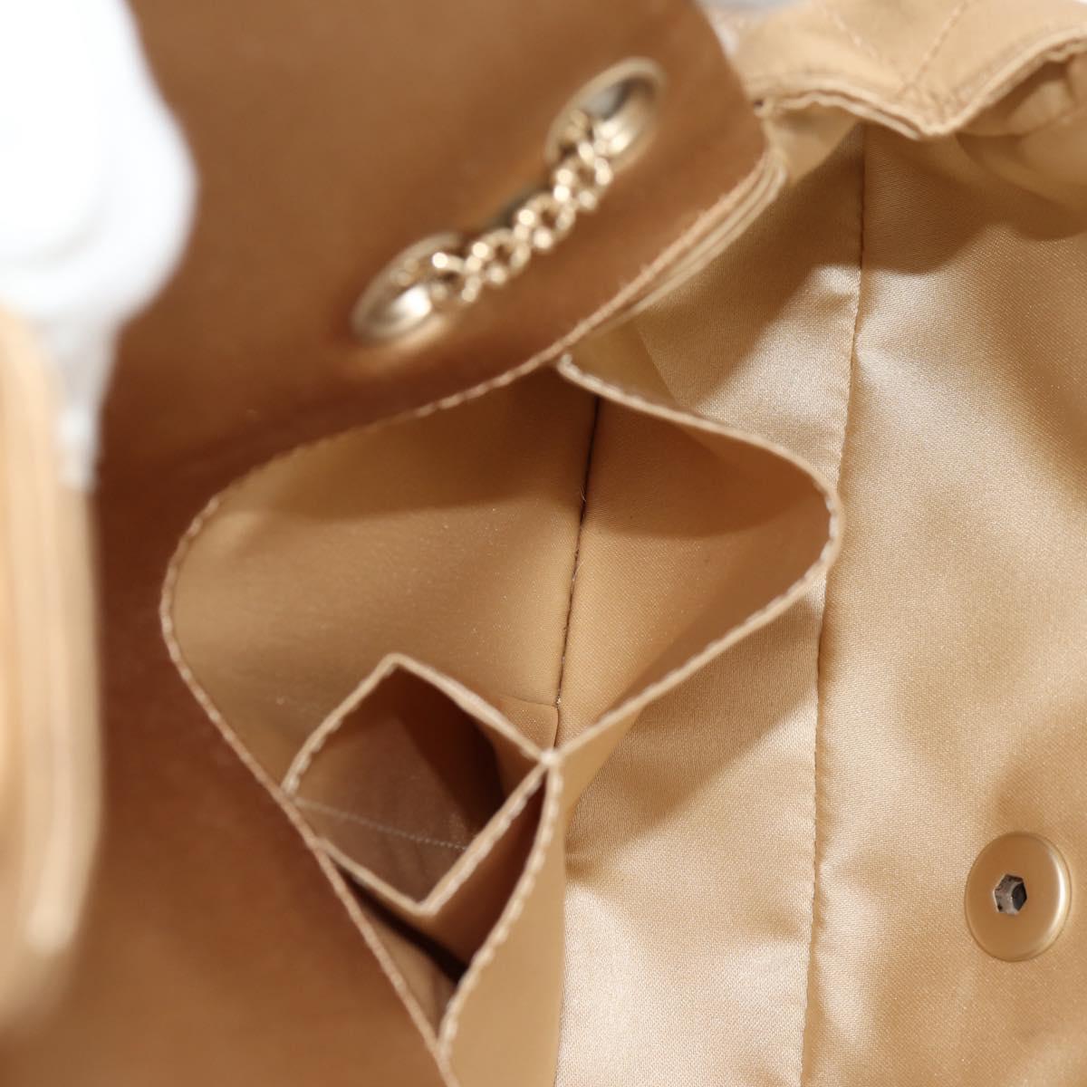 CHANEL Chain Matelasse Shoulder Bag Satin Gold CC Auth 128521M