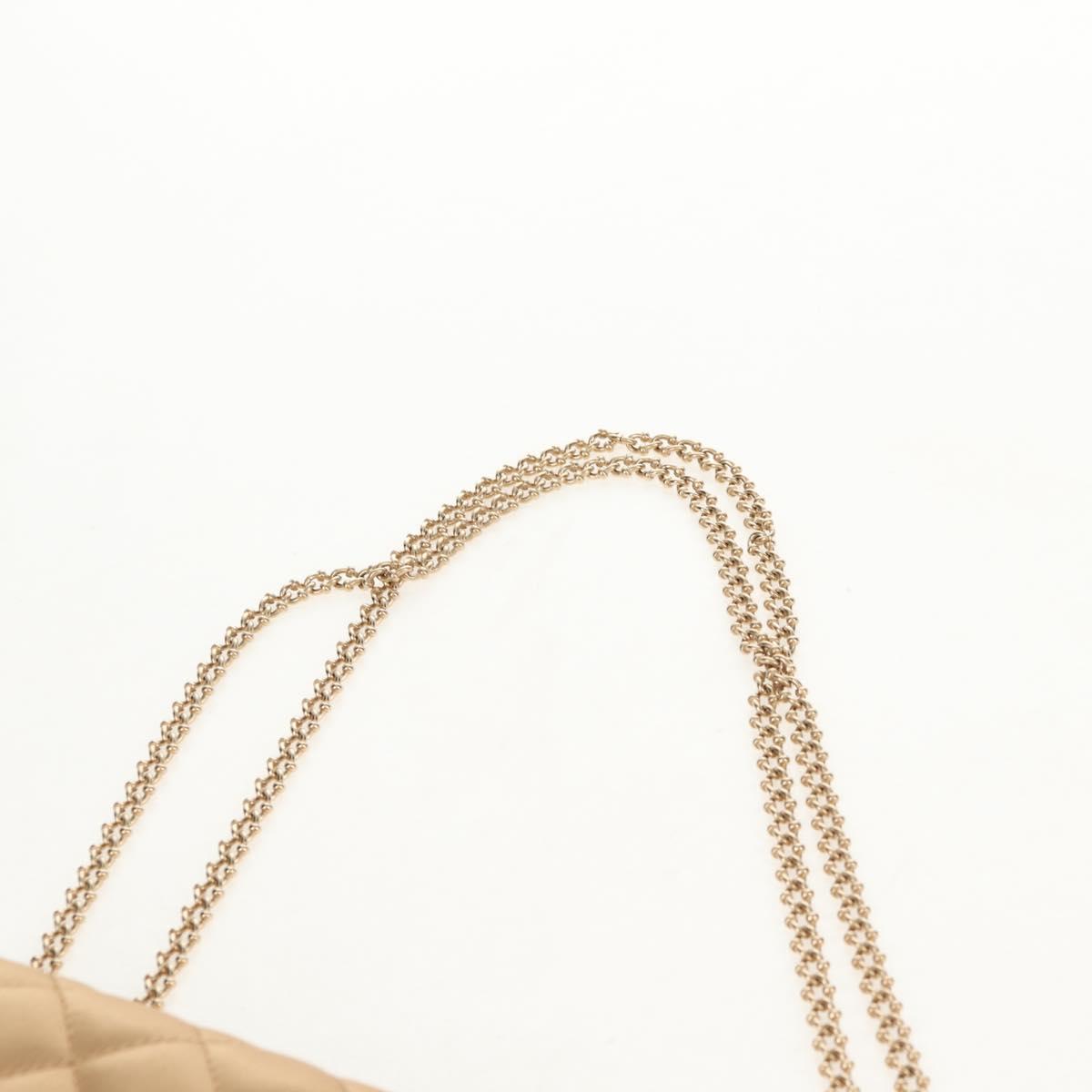 CHANEL Chain Matelasse Shoulder Bag Satin Gold CC Auth 128521M